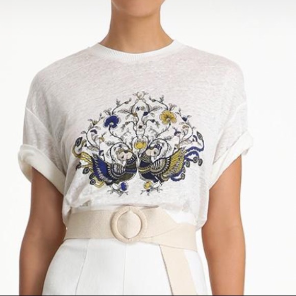 Zimmermann Tops - Zimmerman Edie Linen Peacock Top